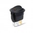 Кнопка KCD1 3pin чорна з жовтим LED індикатором